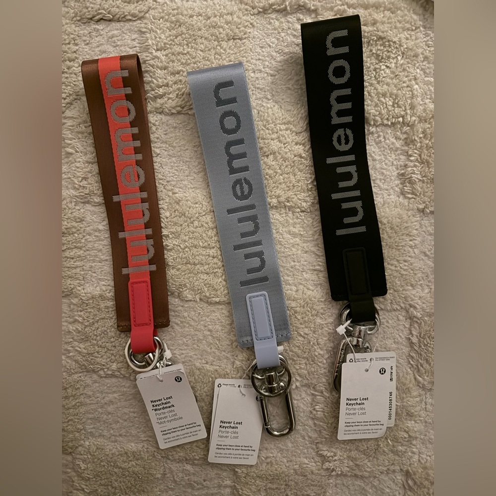 Lululemon Red and Brown Keychain